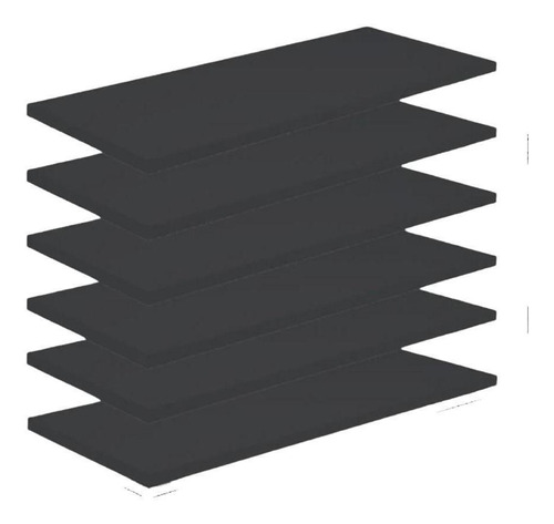 Kit 6 Prateleiras Nicho Mdf Preto 50x15 - 15mm