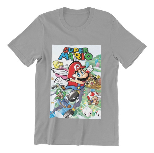 Polera Unisex Mario Bros Super Videojuegos Algodon Estampado