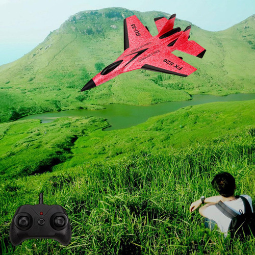2.4g 2ch Aviones De Control Remoto Juguete Al Aire Rojo