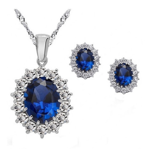 Imagen 1 de 5 de Set Collar Y Aretes Baño Plata 925, Class Antig