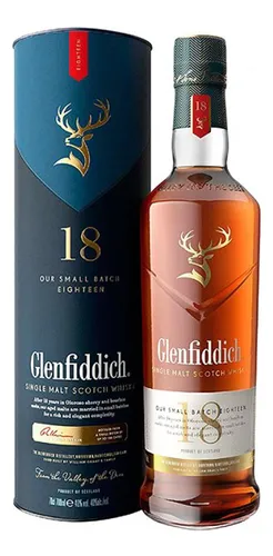 Whisky Glenfiddich Single Malt 18 Años, 750cc Con Estuche