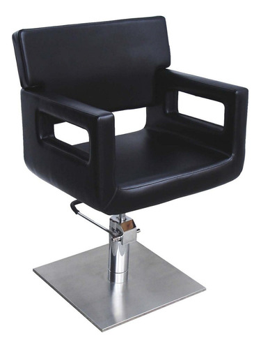 Silla Sillón Hidráulico Giratorio Barbería Estetica B123 Color Negro Forma de la base Cuadrada Tipo de respaldo Fijo