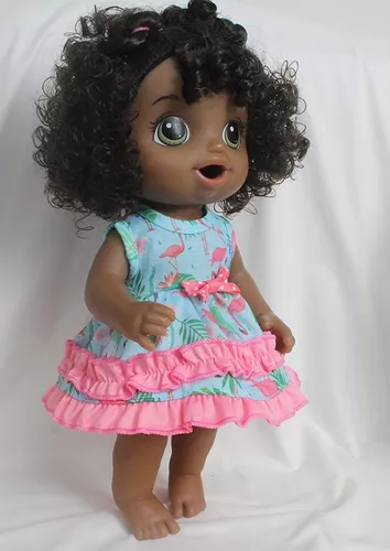 Roupa P/ Boneca Baby Alive Vestido E Calcinha Neia Azevedo