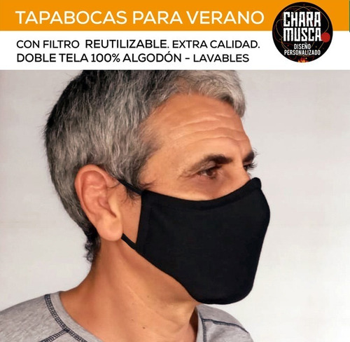 Tapabocas Para Verano Lavables Doble Tela + Filtro