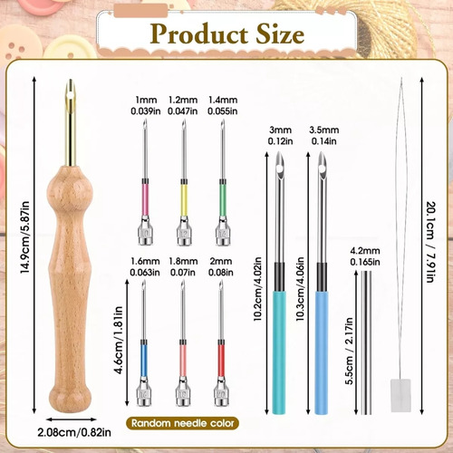 9 Needles Magic Bordado Set,caja Y Cambiador Cabeza Roscador