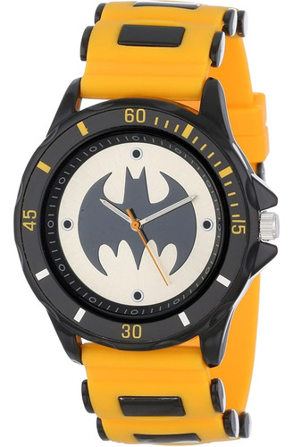 Batman Para Hombre Bat9065 amarillo Correa De Hule Reloj Ana