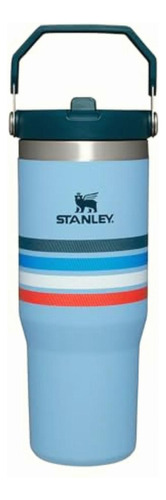 Botella Térmica Stanley Flip Straw Varsity Cornflower Stripe | 887 ml