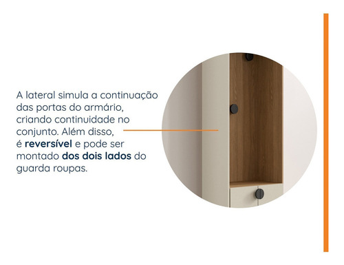 Guarda-roupa Modulado Joy 3 Peças Canto, Nicho Com 2