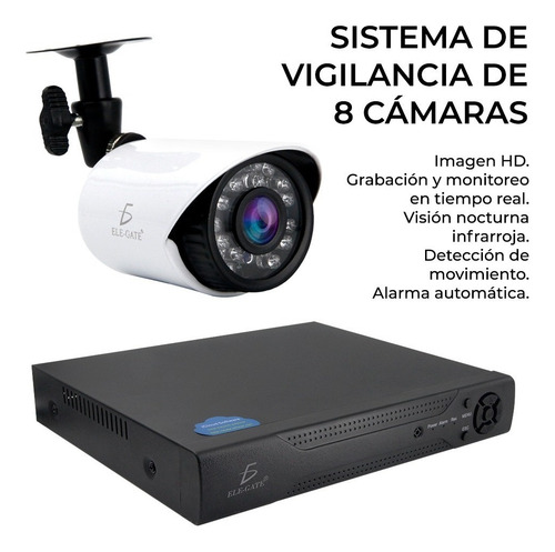 Imagen 2 de 8 de Kit De 8 Camaras Alambricas Con Dvr Para Exterior Web478