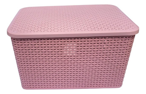 Cesta Caja Multifuncional Con Tapa Y Agarradera Rattan