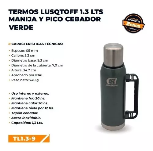 Termo 1 Litro Acero Inoxidable Lüsqtoff Calor Frío