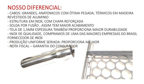 Grelha Moeda Inox Para Churrasco 80x48