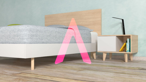 Cama Minimalista Matrimonial Mod. Ines, Base + Cabecera.