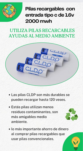 Pack 4 Pilas Aa Recargables 2000 Mah Para Controles Xbox One