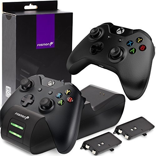 Fosmon Xbox Oneone Xone S Cargador Con Controlador Ranura Do