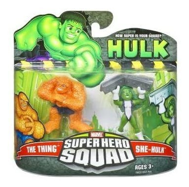 Muñecos Superhéroes Hulk Y She-hulk: Pack Hasbro.