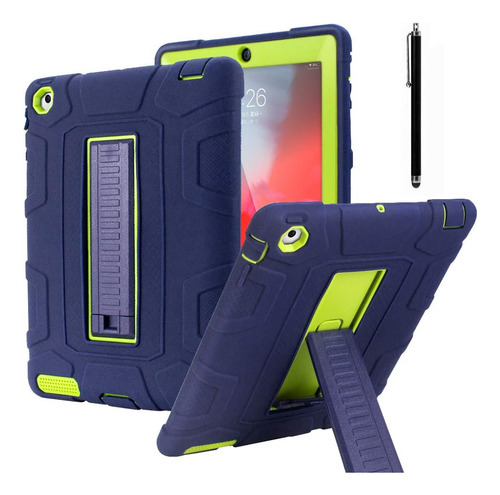 Funda iPad 2,3,4 Goma Resistente A Impactos/morado Verde