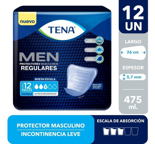 Protector Anatomico Incontinencia Hombre Tena For Men 12u