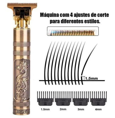 Máquina De Cortar Cabelo Barba Buda Profissional Aparador