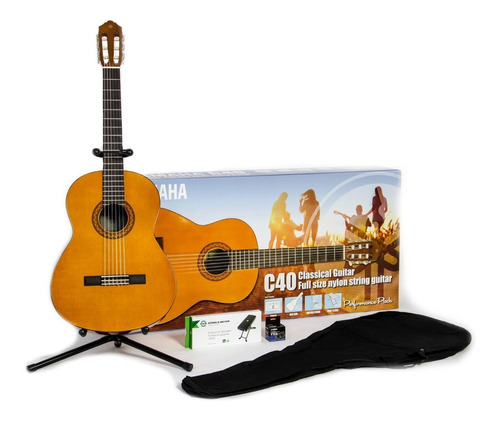 Guitarra Clásica Yamaha C40 Original Estuche + Soporte Nuevo