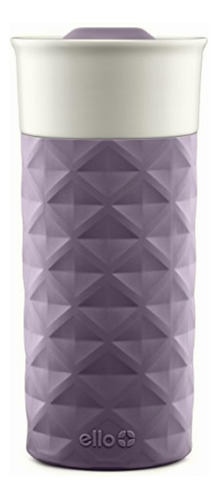 Ello Ogden Bpa-free Ceramic Travel Mug With Lid Purple 16 Oz Color Violeta Oscuro