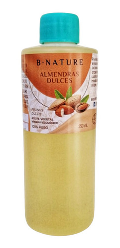 Aceite Almendras Dulces 250 Ml Cuerpo Cara Cabello Bnature