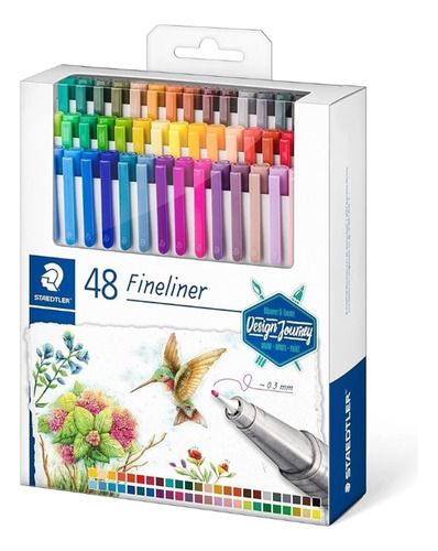 Caneta Staedtler Fineliner Triangular 0,3mm 48 Cores