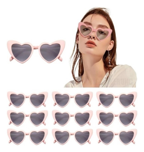 10pz Gafas De Sol Corazón Accesorios Moda Niñas Mujer Lentes