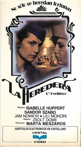 La Heredera Vhjs Isabelle Huppert Lili Monori Örökség 1980