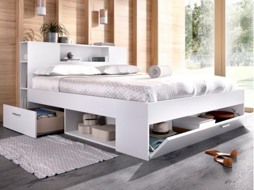 Cama Box Moderna 2 Plazas  Dormitorio Habitación Cmm-002