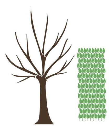Adesivo Decorativo Parede Árvore Marrom Com Folhas Verdes