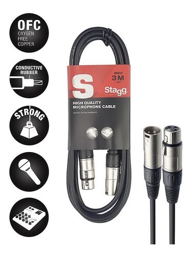 Cable Stagg Smc6 Para Micrófono (cannon-cannon, 6mt)