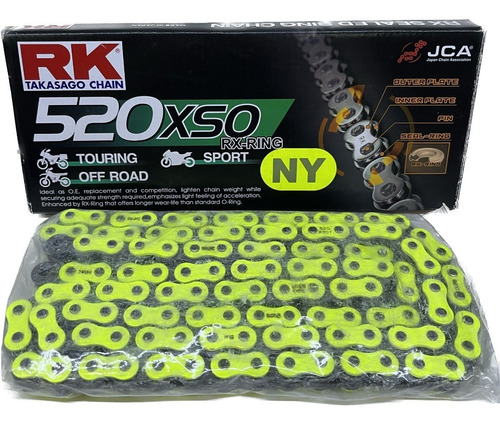 Cadena Transmision Moto Rk Japon 520xso - Rx-ring - Amarillo