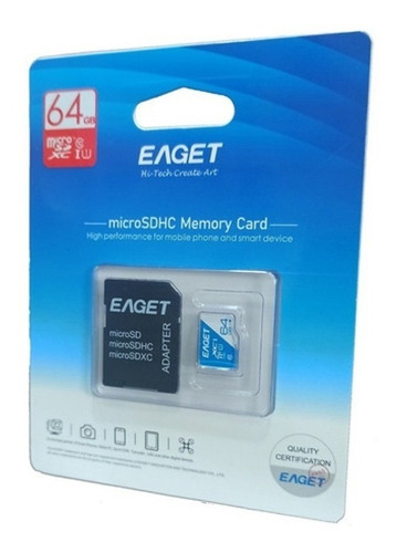 Memoria Micro Sd 64gb Eaget Con Adaptador Sd