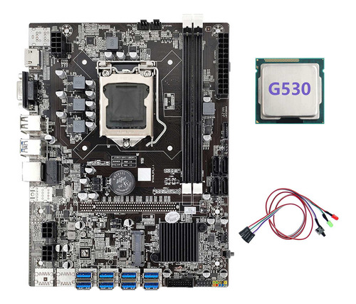 Placa Madre B75 Eth Mining, Adaptador Usb 8xpcie+cpu G530+co