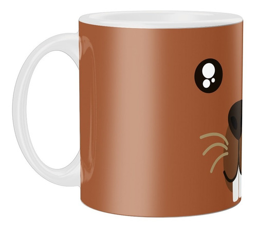 Caneca Personalizada Castor - Animais - Cerâmica - 325ml