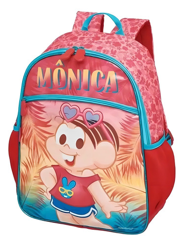 Mochila Grande Escola Infantil Costas Reforçada Mônica Verão