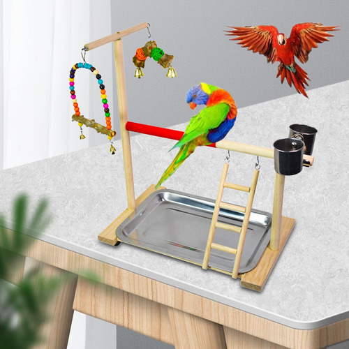 Soporte De Percha De Loro De Madera Fácil De Instalar