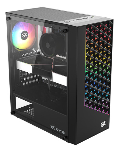 Gabinete Xyz Portal 200 A-rgb Atx Black Fan