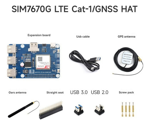 Módulo Sim7670g Para Expansión Lte Cat-1/gnss/usb