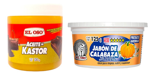 Jabon Calabaza + Aceite Castor Restaura Protege Calzado Piel