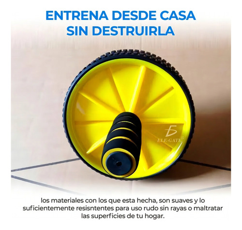 Rueda Abdomen Rueda De Ejercicio Abdominal Con Asa Y Tapete Amarillo/negro