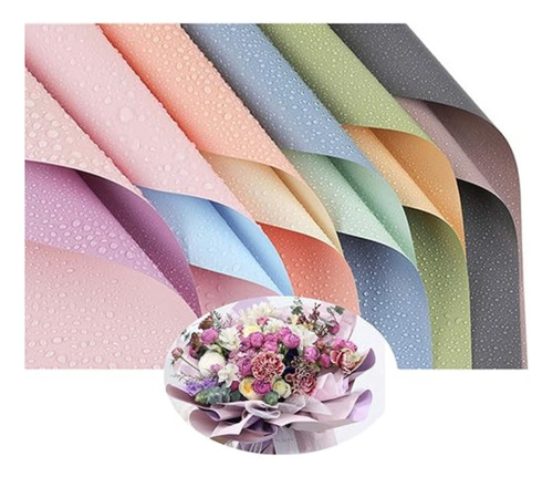 Papel Impermeable Coreano Para Ramo De Flores Bicolor