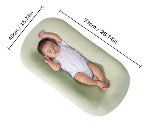Almohada Suave Para Tumbona De Bebé Algodón Orgánico Verde Color