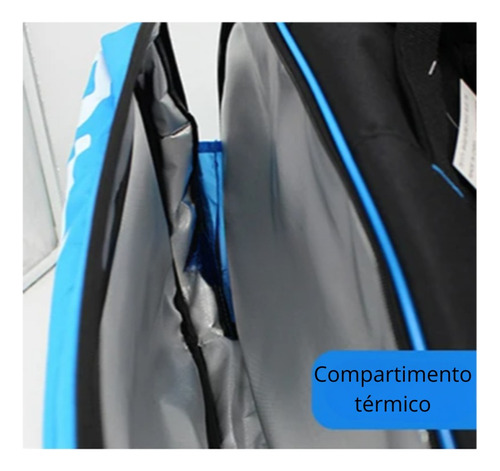 Raqueteira Babolat Pure 6r Térmica Preto E Azul