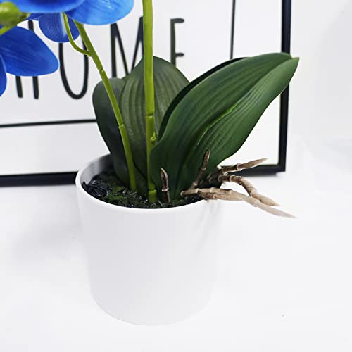Orquídea Azul Artificial Omygarden En Maceta, Flores De Orqu