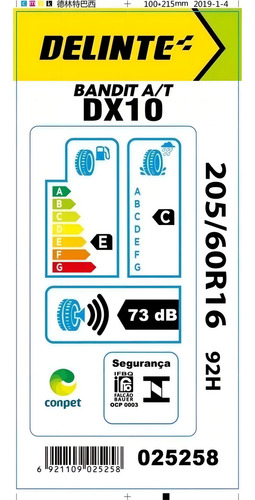 Jg Pneu 205/60 16 Strada Aircross Fiat Ecosport Palio Dx10
