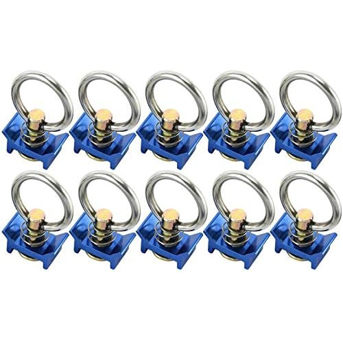 10 Pack Aluminum Track Single Stud Tie Down Fitting Wit...