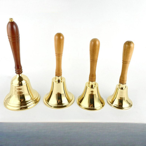 Campana De Mano De Latón Campana 7,7 Cm X 20,4 Cm