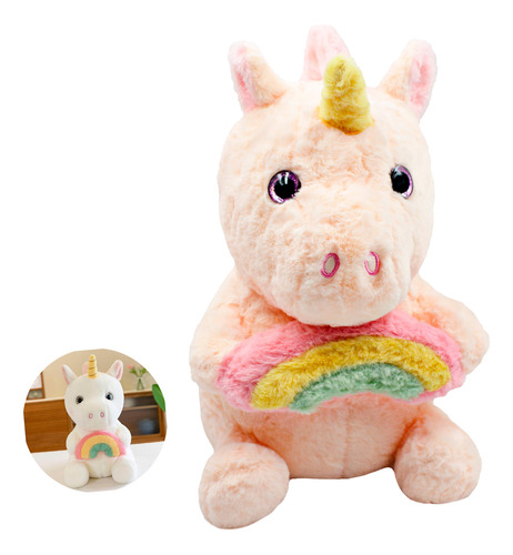 Peluche Unicornio Almohada Arcoiris Suave Felpa Bebe Kawaii